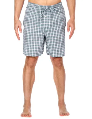 Men's Bamboo Sleep/Lounge Shorts - Plaid Black-White-Green