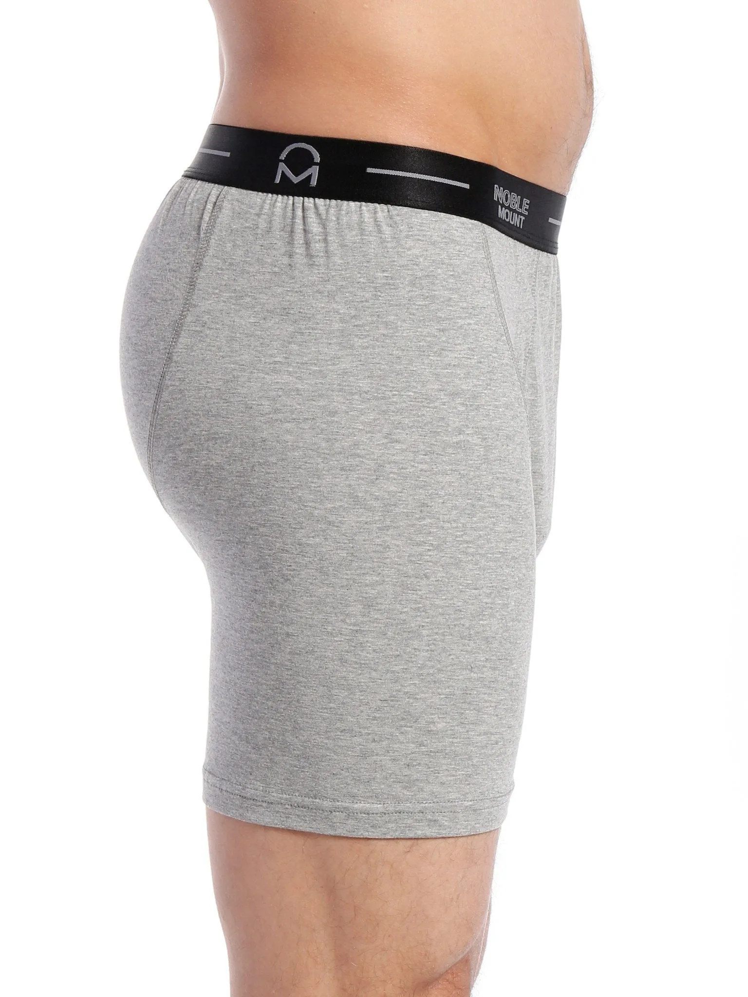 Men's Stretch Cotton Knit Boxer Briefs 3-Pack - Set 1 - Black/Grey/Charcoal
