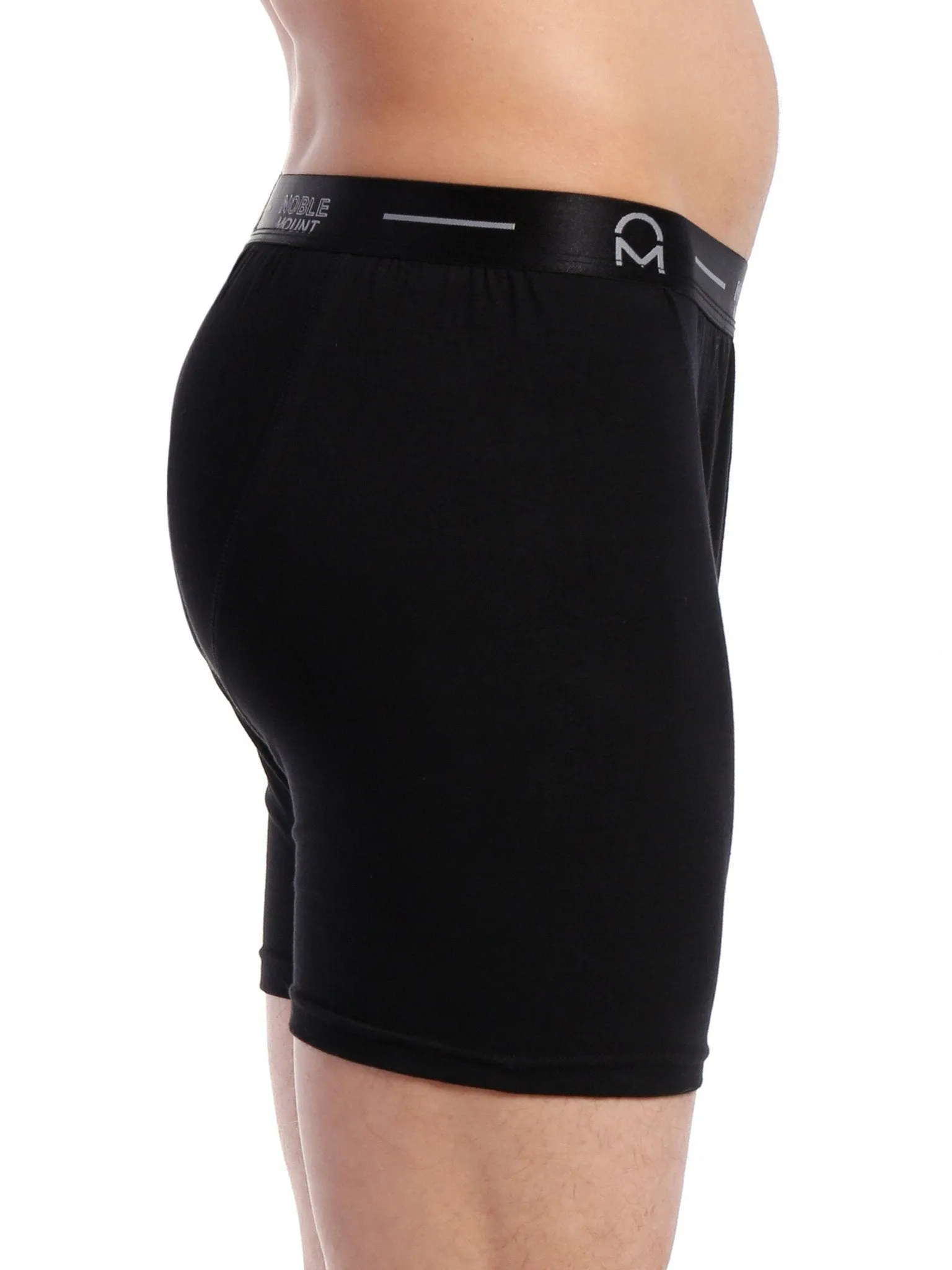Men's Stretch Cotton Knit Boxer Briefs 3-Pack - Set 1 - Black/Grey/Charcoal