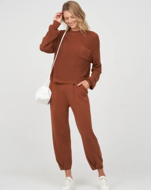 MEROKEETY Long Sleeve Knit Pullover High Waist Pants Sweater Set