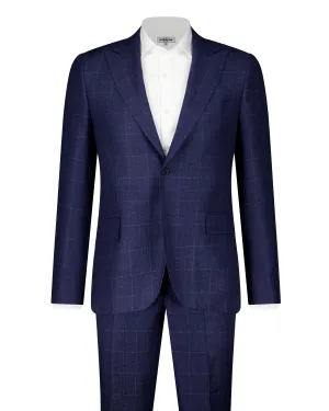 Michael Angelo Loro Piana Cloth Suit - Blue Check - Made in Italy