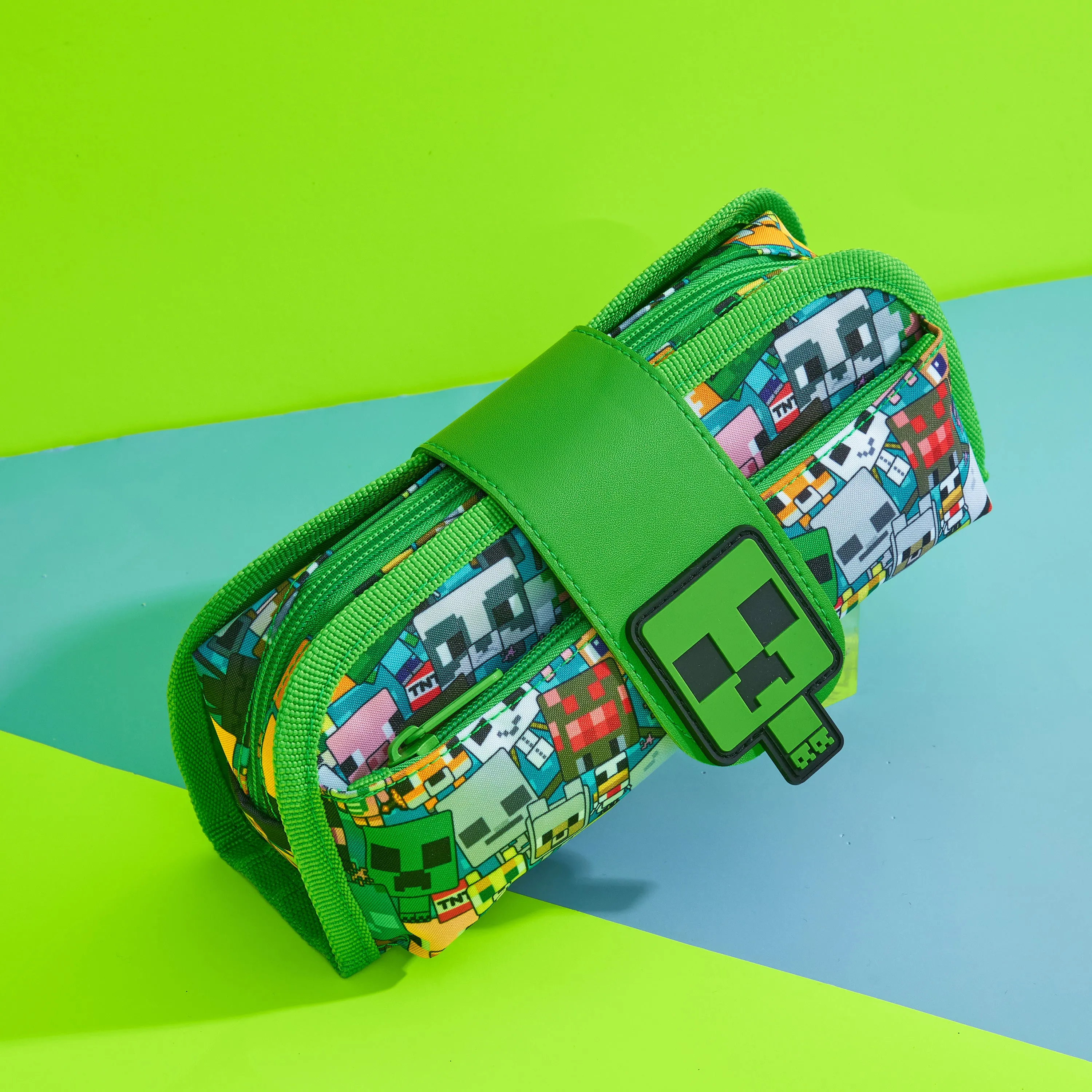 Minecraft Pencil Case for Boys and Girls, Kids Gamer School Supplies Multi Compartments with Detachable Zippered Pen Pouch
