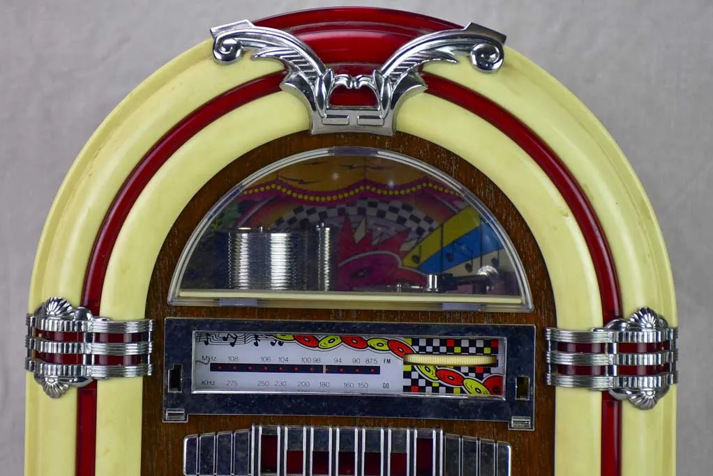Miniature vintage juke box radio and cassette - functioning 14½"