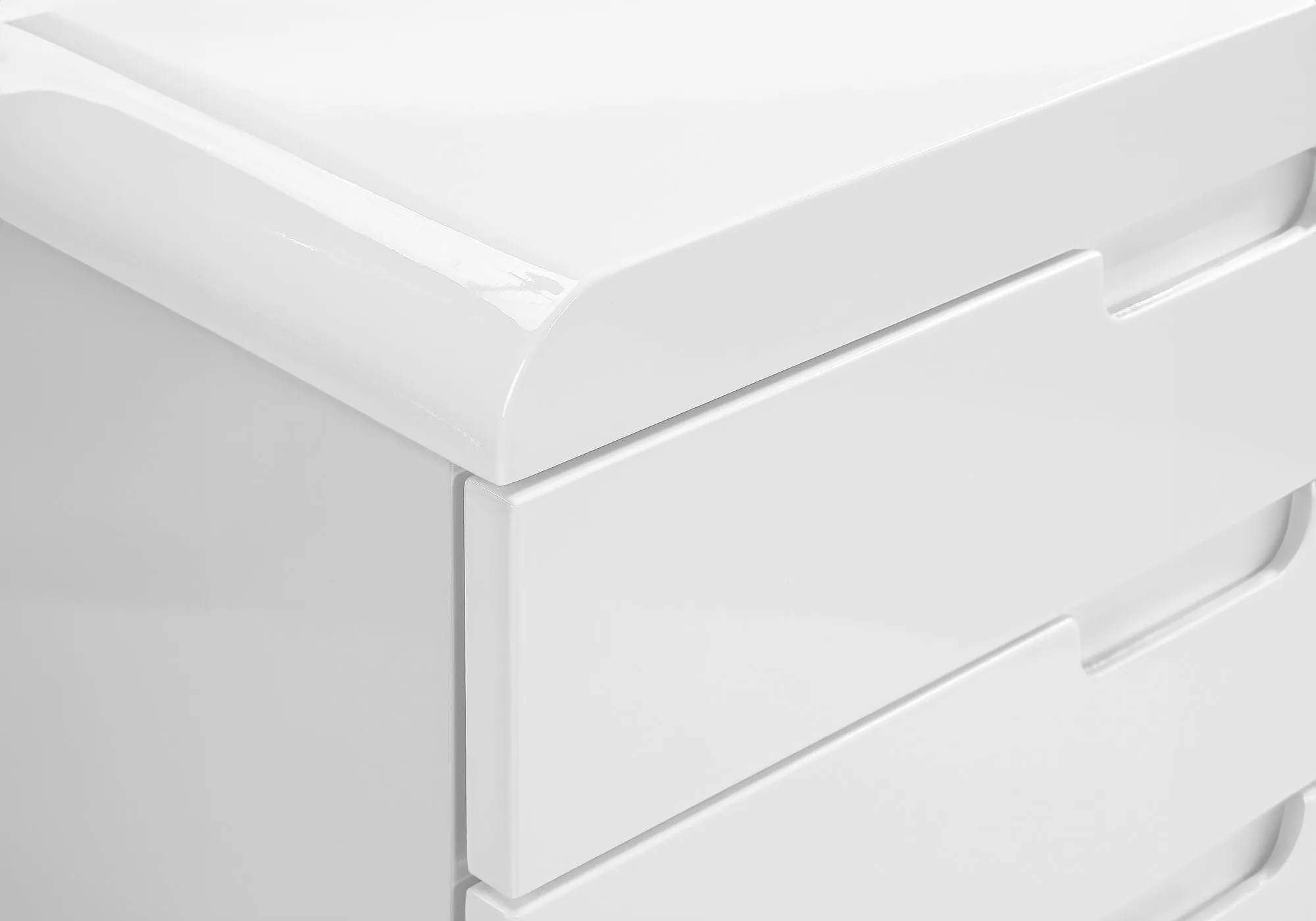 Modern White 18" Gloss Mobile File Cabinet