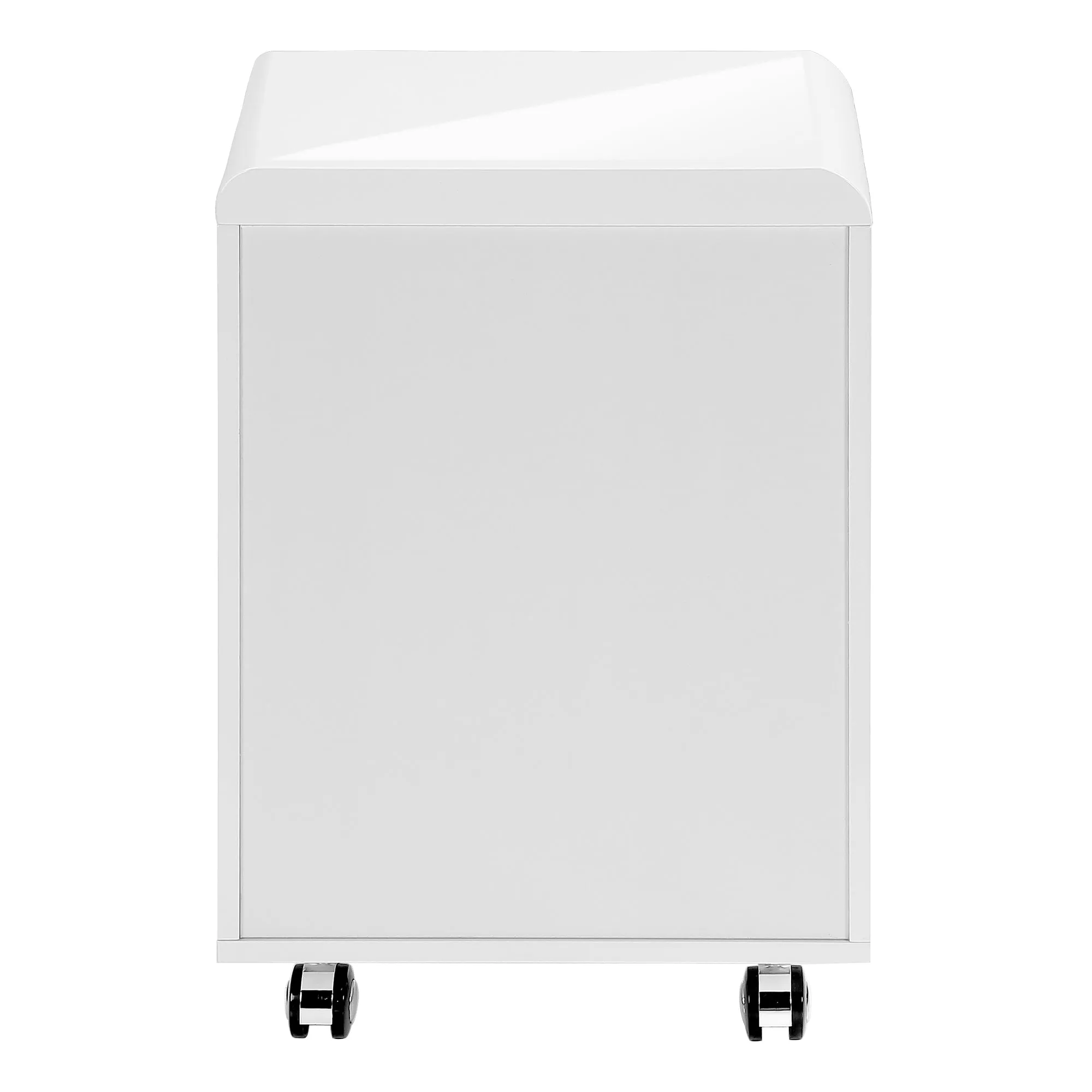Modern White 18" Gloss Mobile File Cabinet