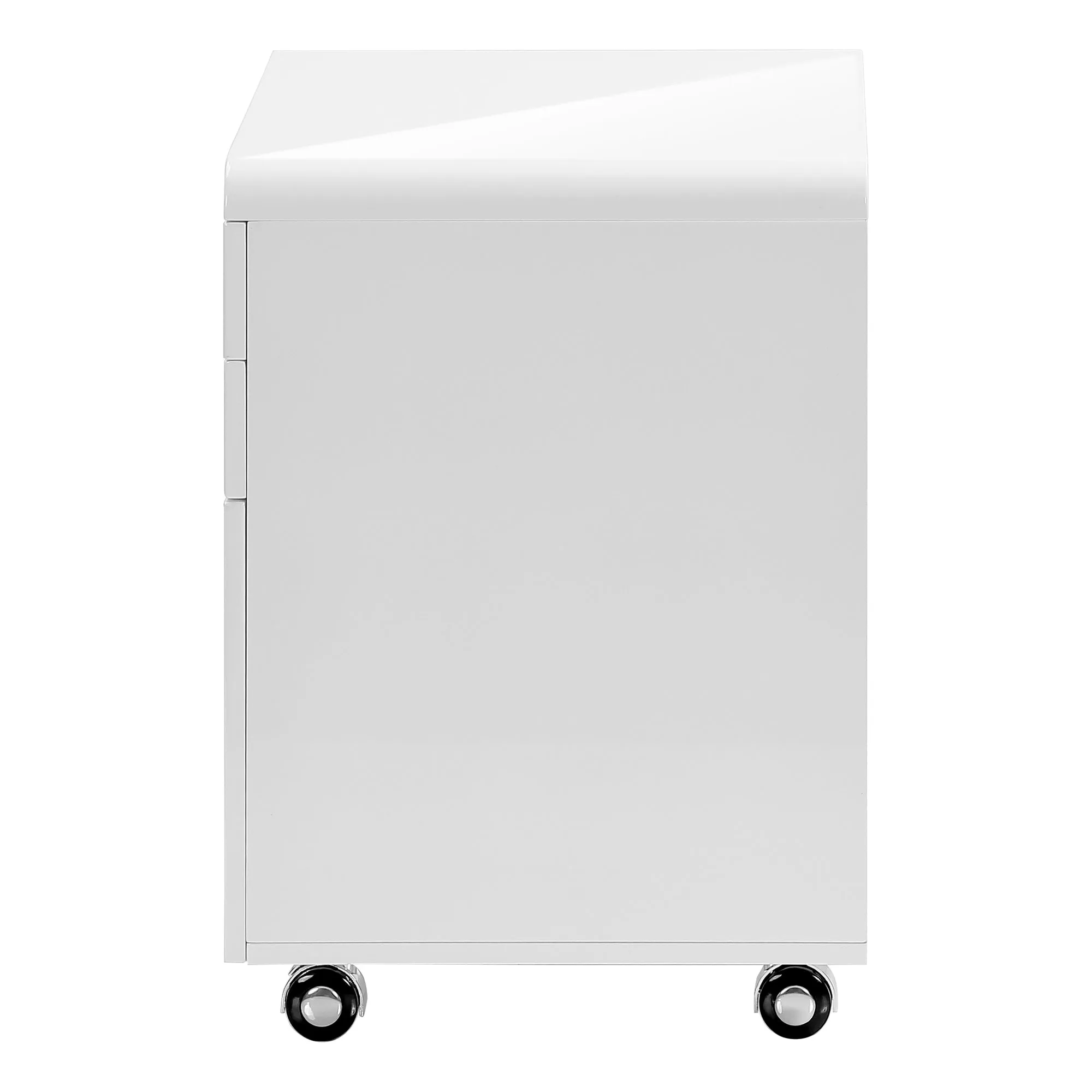 Modern White 18" Gloss Mobile File Cabinet
