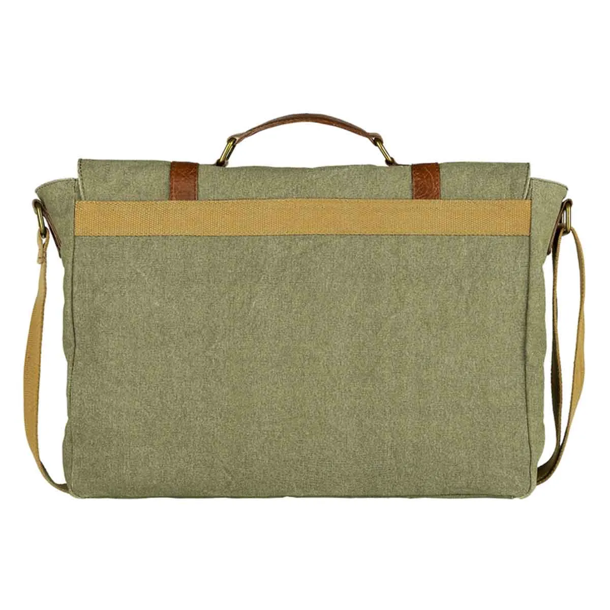 Mona B - Canvas large Messenger Bag with inside laptop compartment for Offices, Schools and Colleges for Men and Women (Moss) - MC-1000 C