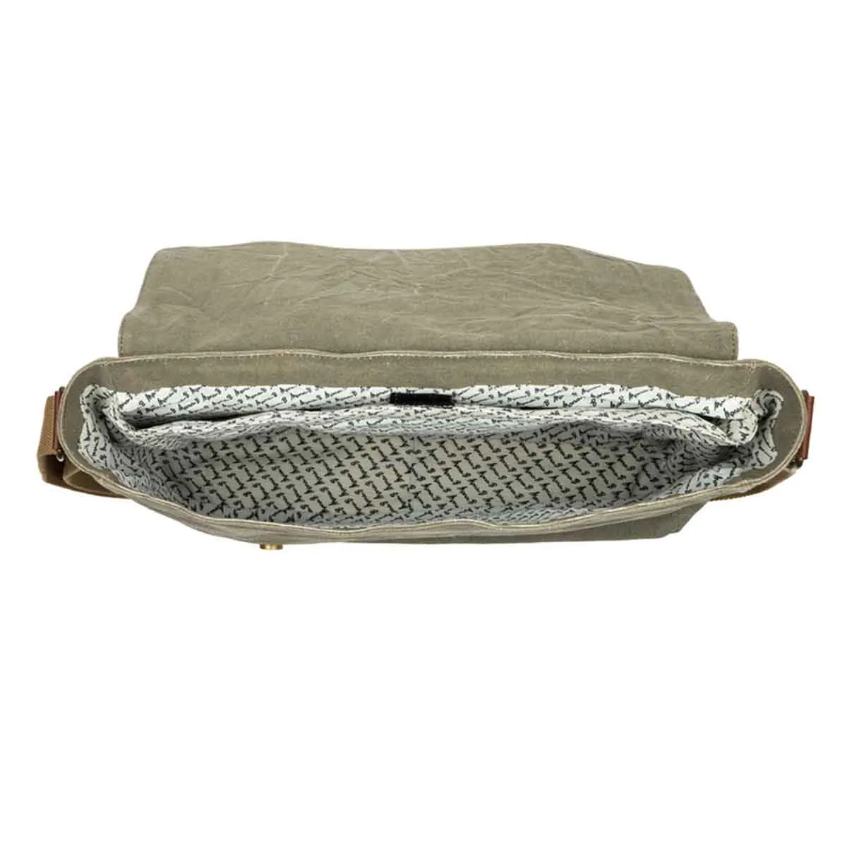 Mona B - Canvas large Messenger Bag with inside laptop compartment for Offices, Schools and Colleges for Men and Women (Moss) - MC-1000 C