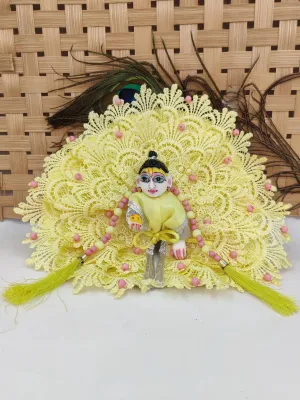 Moti net heavy yellow laddu gopal dress for summer