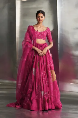Mulberry Pop Pink Lehenga