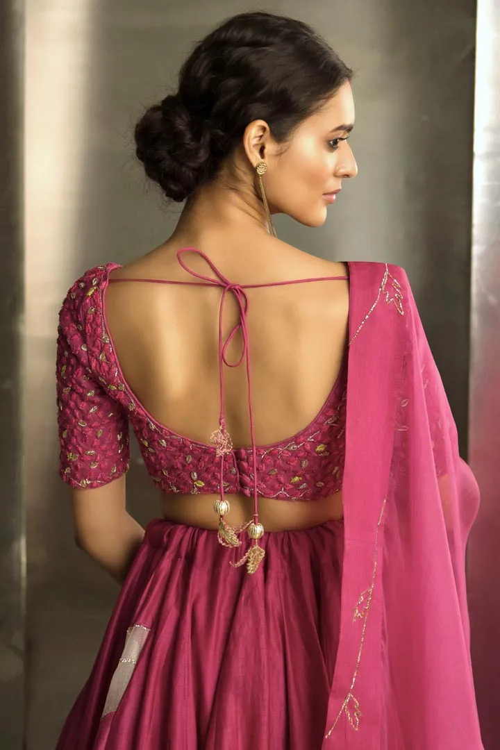 Mulberry Pop Pink Lehenga