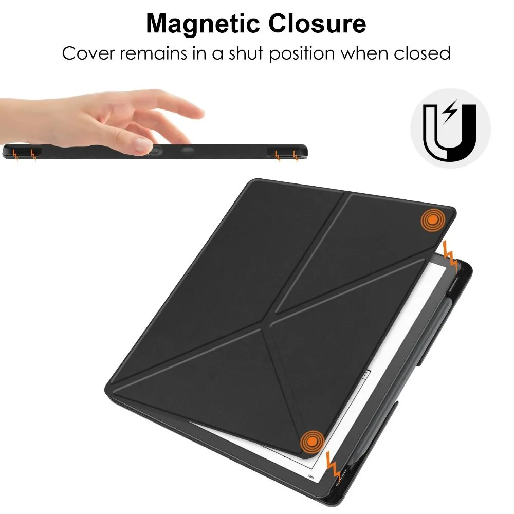 Multi-Folding Stand Soft Silicon Case With Pencil Holder For Kindle Scribe 10.2 inch
