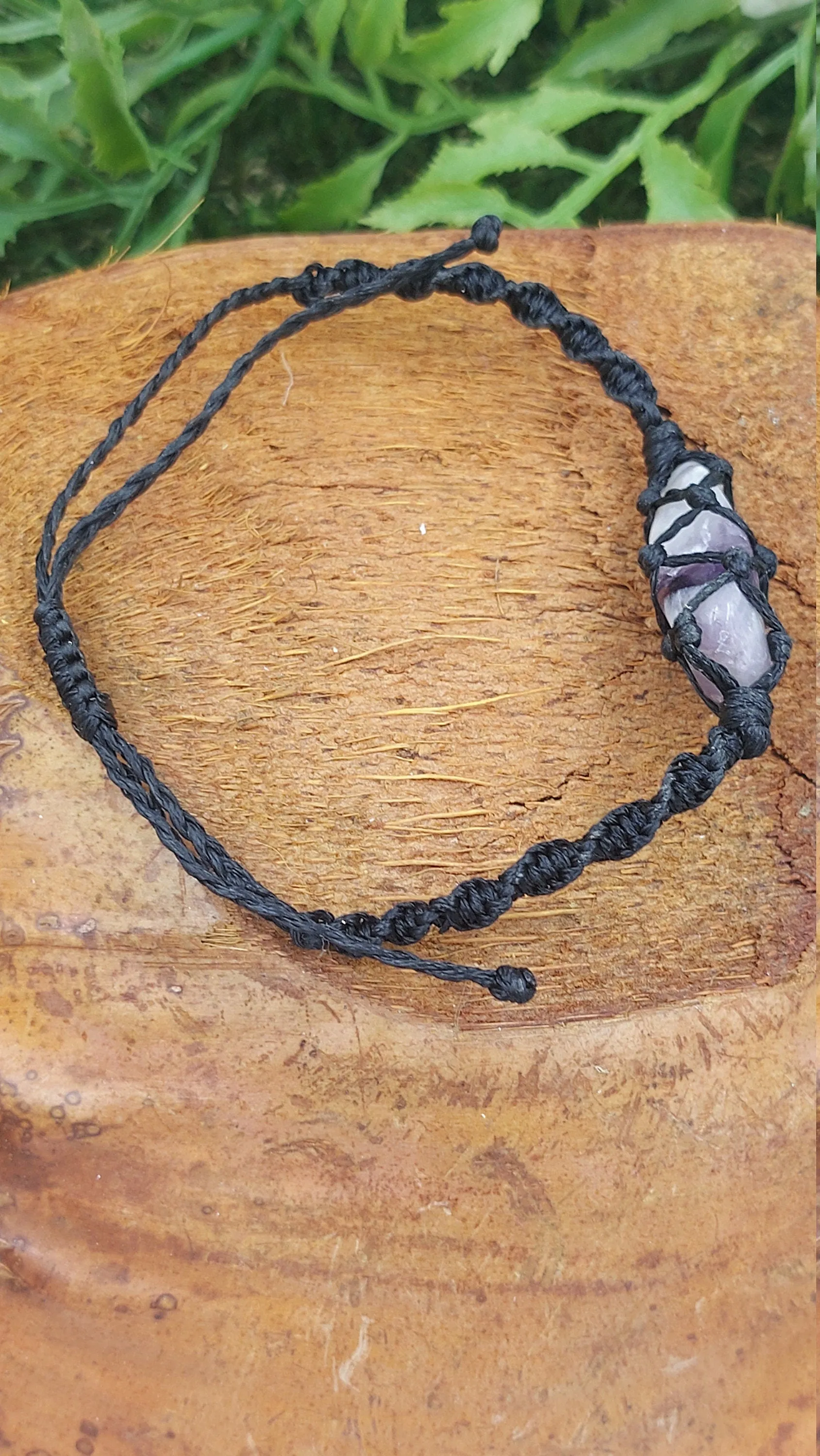 Natural Amethyst Zebra Handmade Wrap It Macrame Bracelet Healing Crystal Accessories Zodiac Mineral Stone