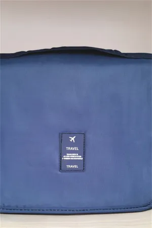 Navy Makeup Pouch Travel Organizer Bag