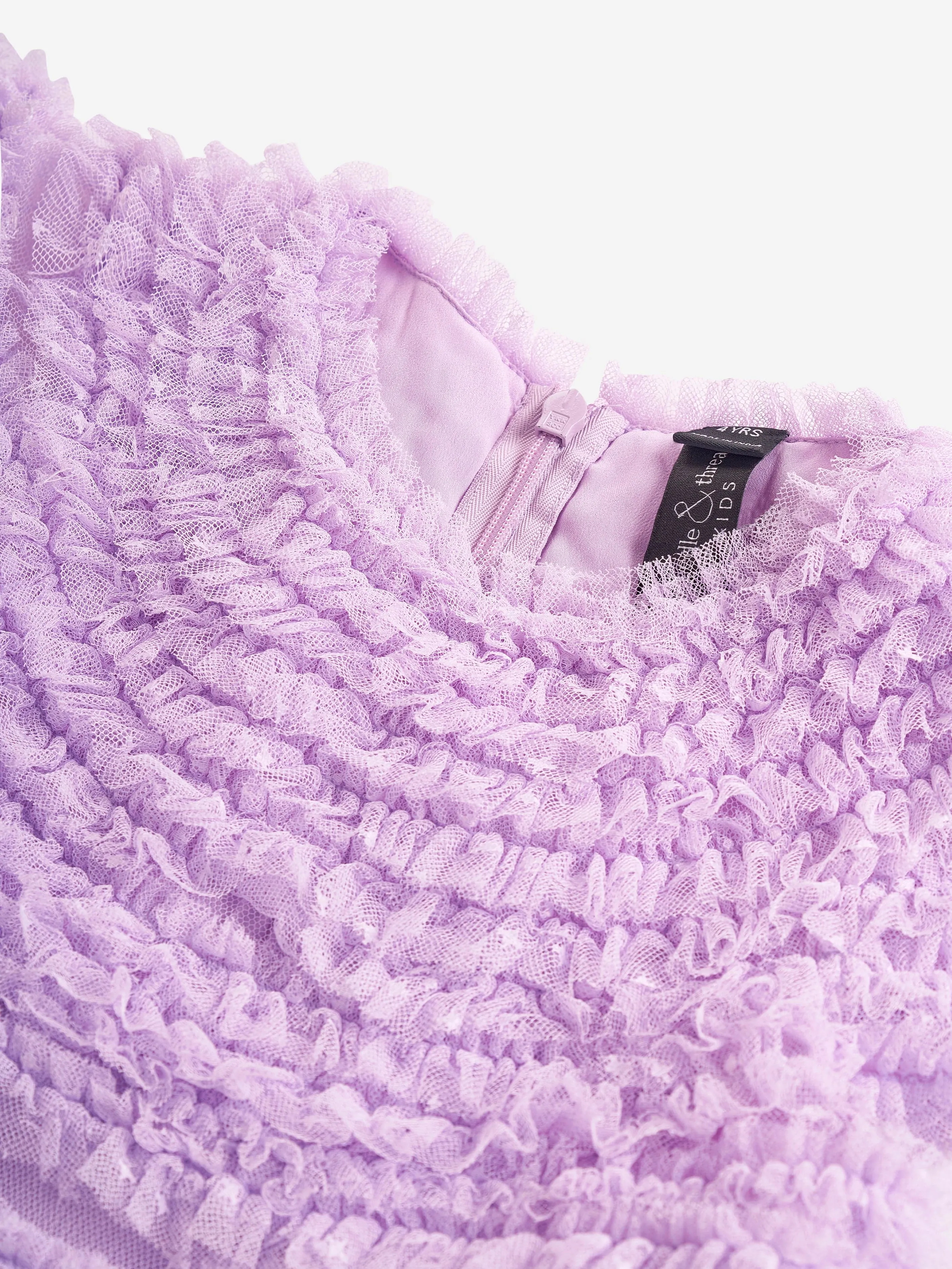 Needle & Thread Girls Wild Rose Ruffle Dress in Purple