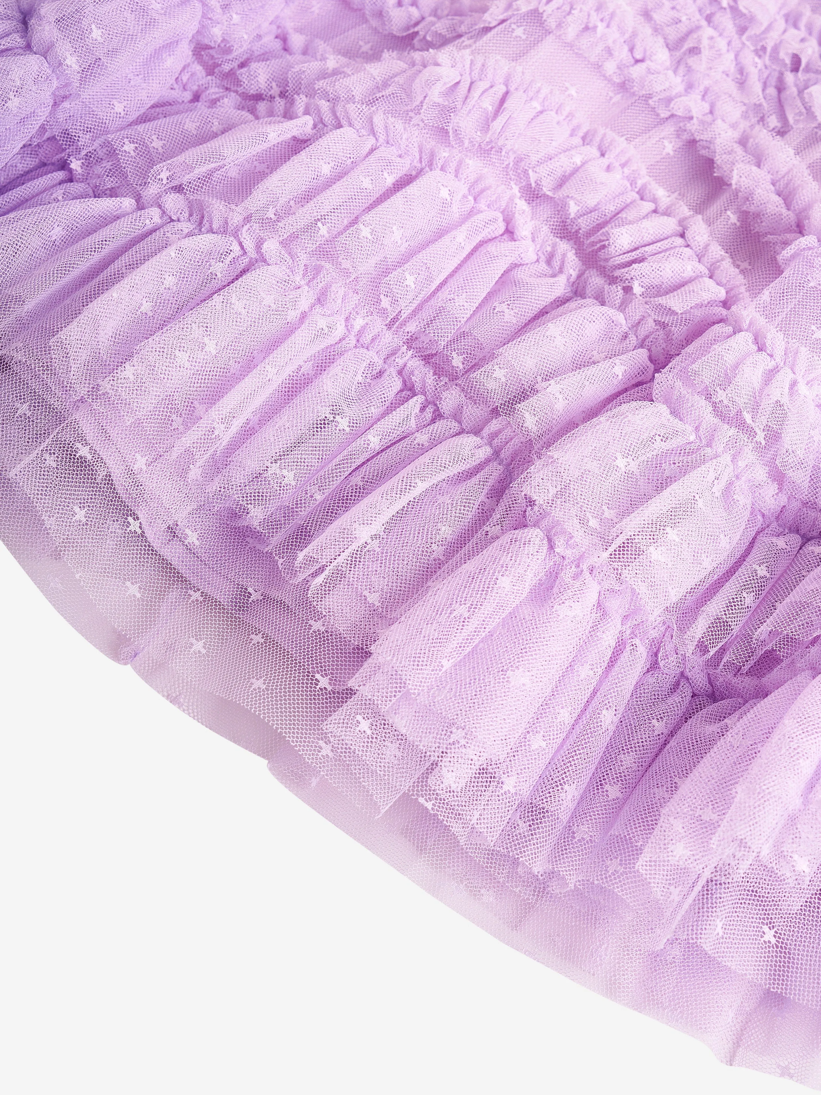 Needle & Thread Girls Wild Rose Ruffle Dress in Purple