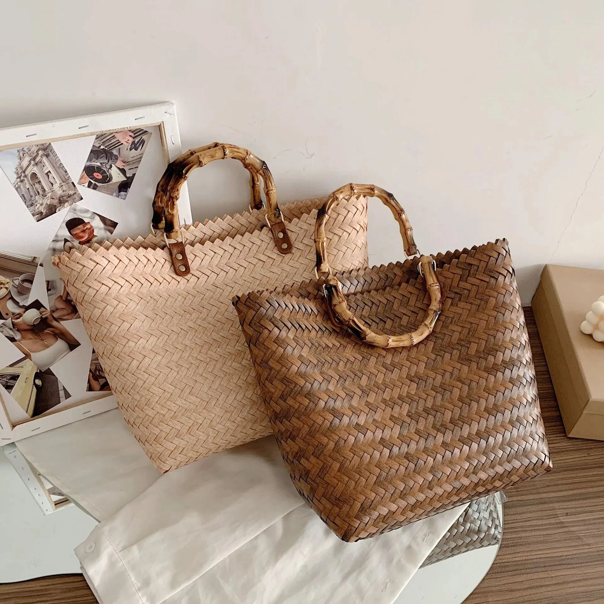New Ladies Simple Basket Shopping Bag