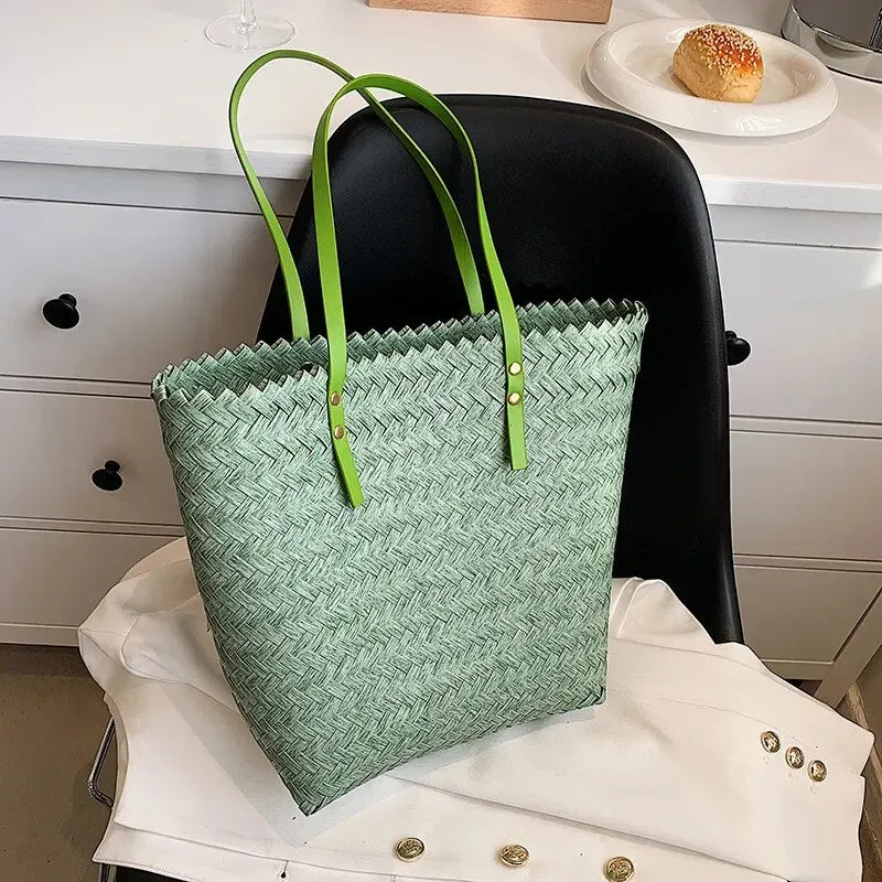 New Ladies Simple Basket Shopping Bag