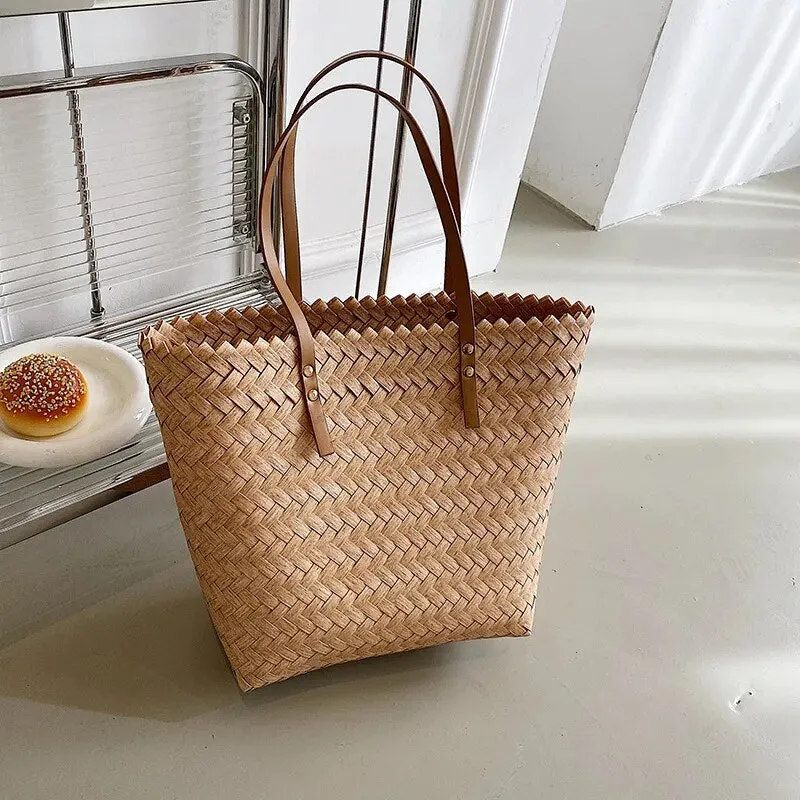 New Ladies Simple Basket Shopping Bag