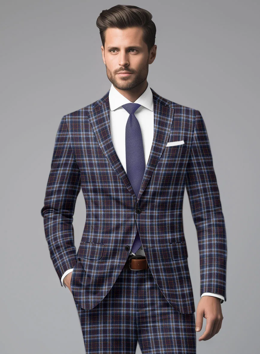 Noble Adrianna Check Wool Silk Linen Suit
