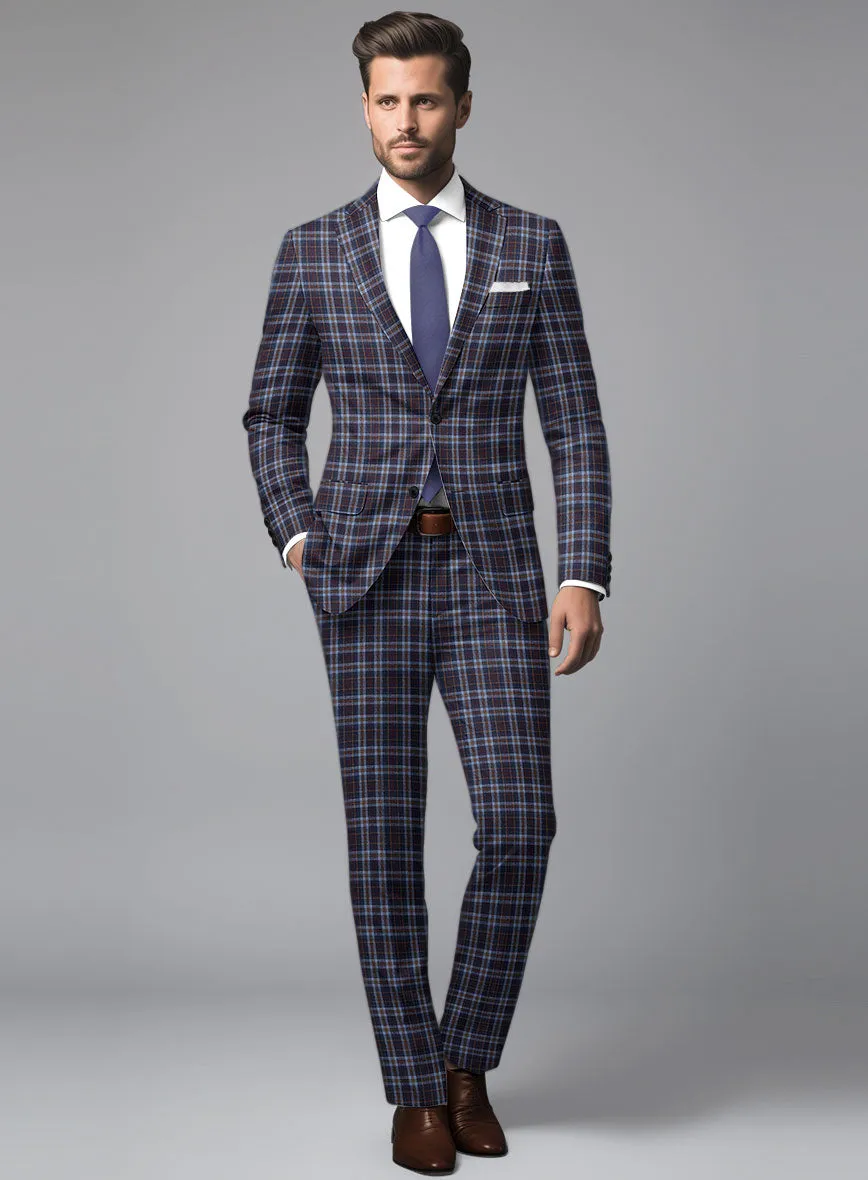 Noble Adrianna Check Wool Silk Linen Suit