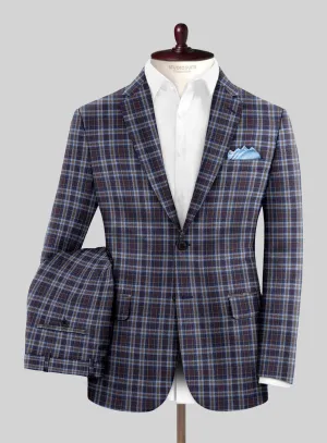 Noble Adrianna Check Wool Silk Linen Suit
