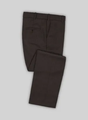 Noble Coffee Brown Wool Silk Linen Pants