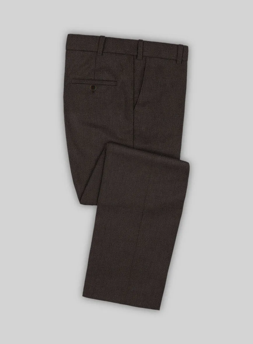Noble Coffee Brown Wool Silk Linen Pants