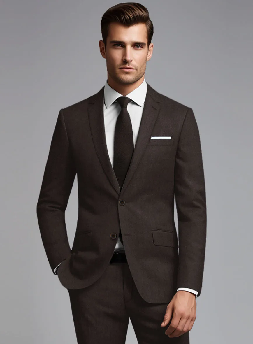 Noble Coffee Brown Wool Silk Linen Suit