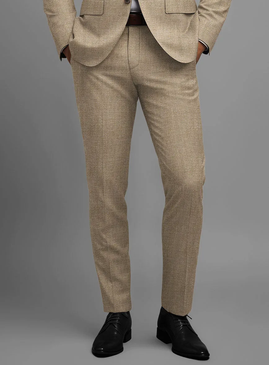 Noble Dark Beige Wool Silk Linen Pants