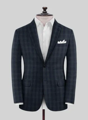 Noble Domenico Check Wool Silk Linen Jacket