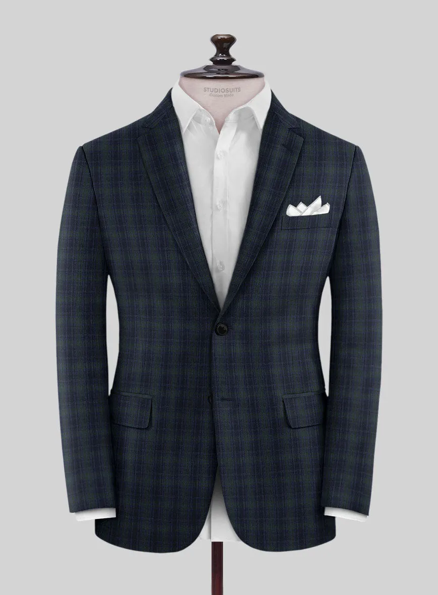 Noble Domenico Check Wool Silk Linen Jacket