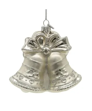 Noble Gems™ Glass "25th Anniversary" Silver Bell Ornament
