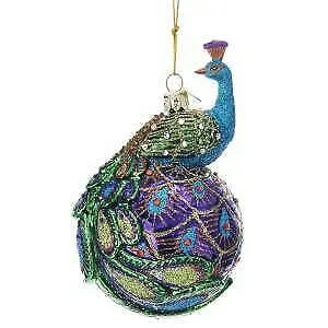 Noble Gems™ Peacock Glass Ball Ornament