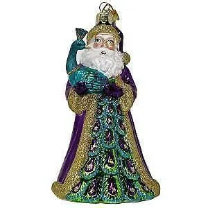 Noble Gems™ Peacock Santa Ornament