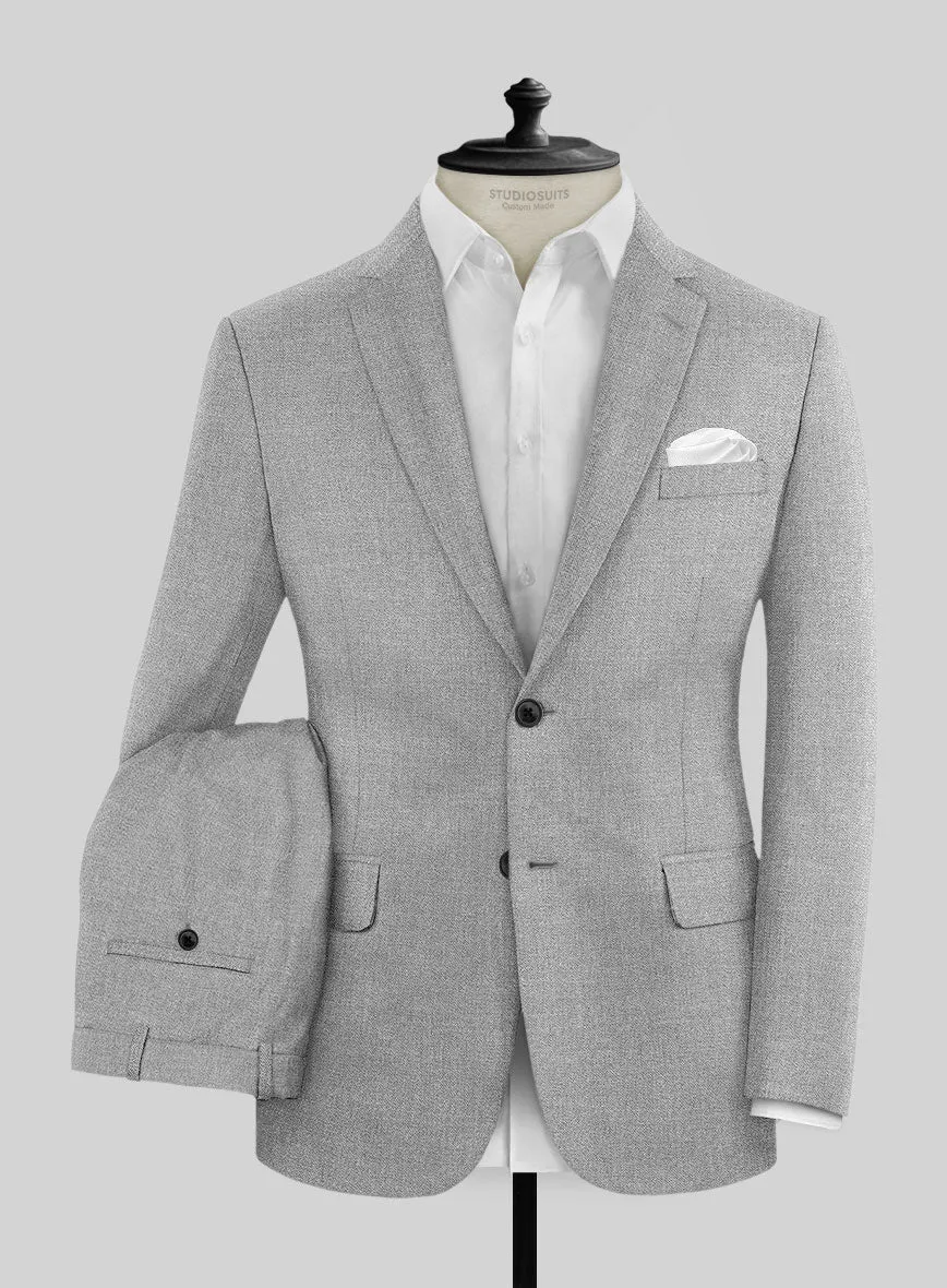 Noble Gray Wool Silk Linen Suit