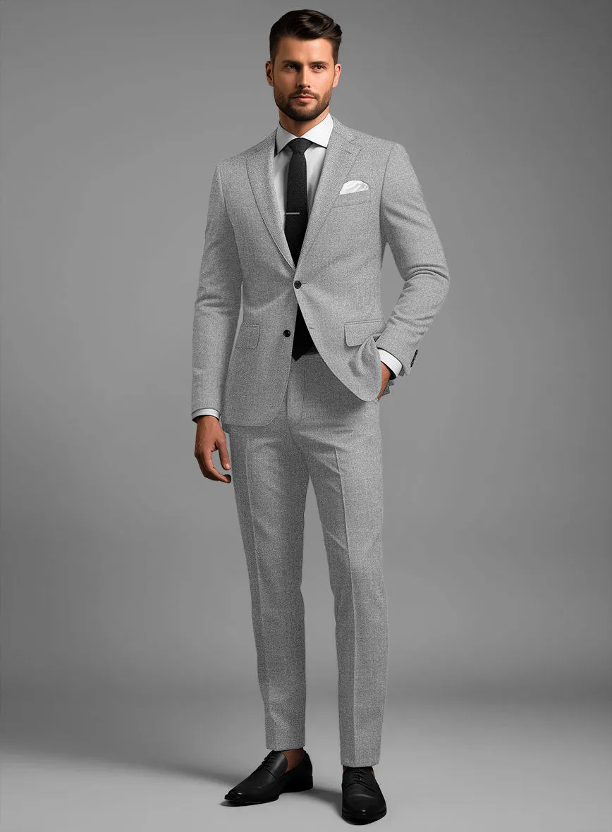 Noble Gray Wool Silk Linen Suit