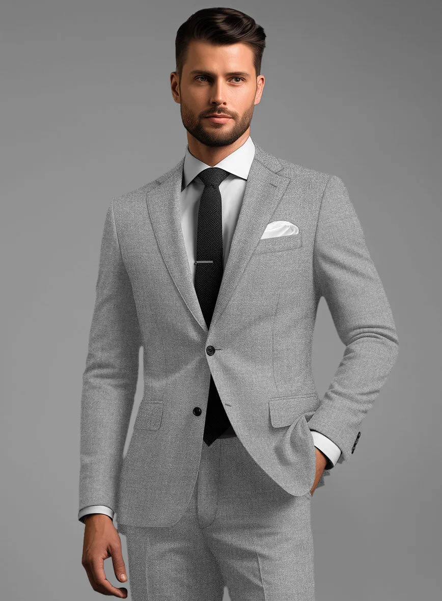 Noble Gray Wool Silk Linen Suit