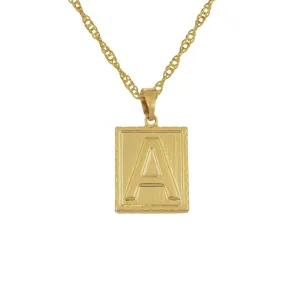 Noble Initial Tablet Necklace