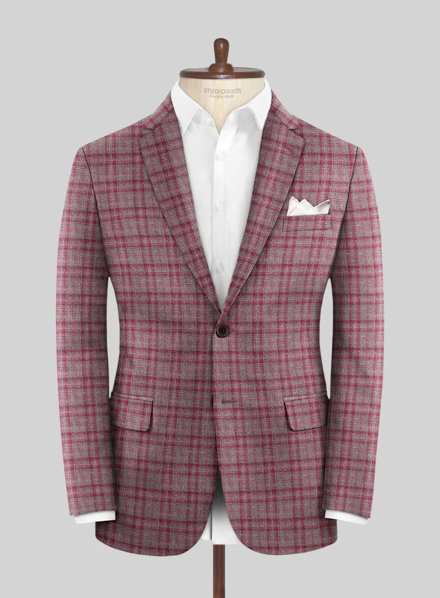 Noble Isadora Check Wool Silk Linen Jacket