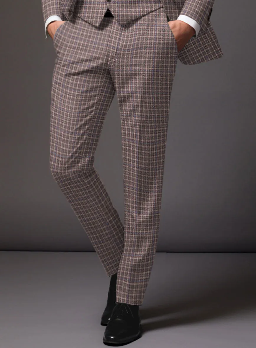 Noble Isidora Check Wool Silk Linen Pants