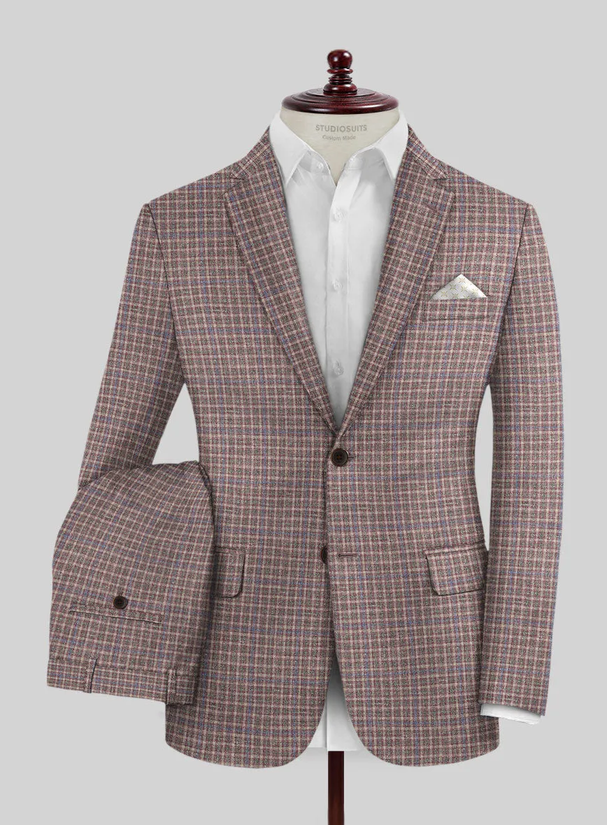 Noble Isidora Check Wool Silk Linen Suit
