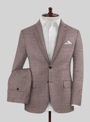 Noble Isidora Check Wool Silk Linen Suit
