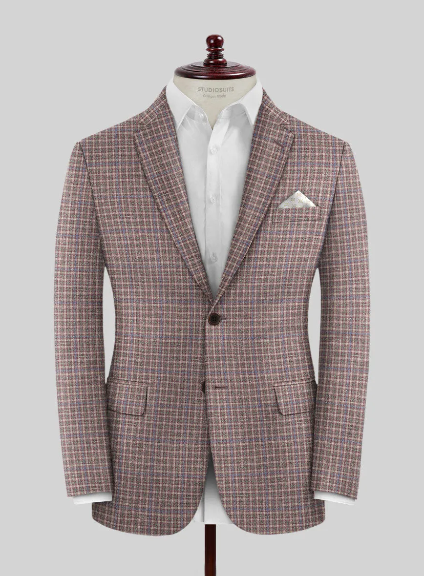Noble Isidora Check Wool Silk Linen Suit