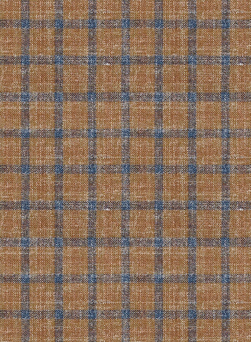 Noble Mustard Check Wool Silk Linen Jacket