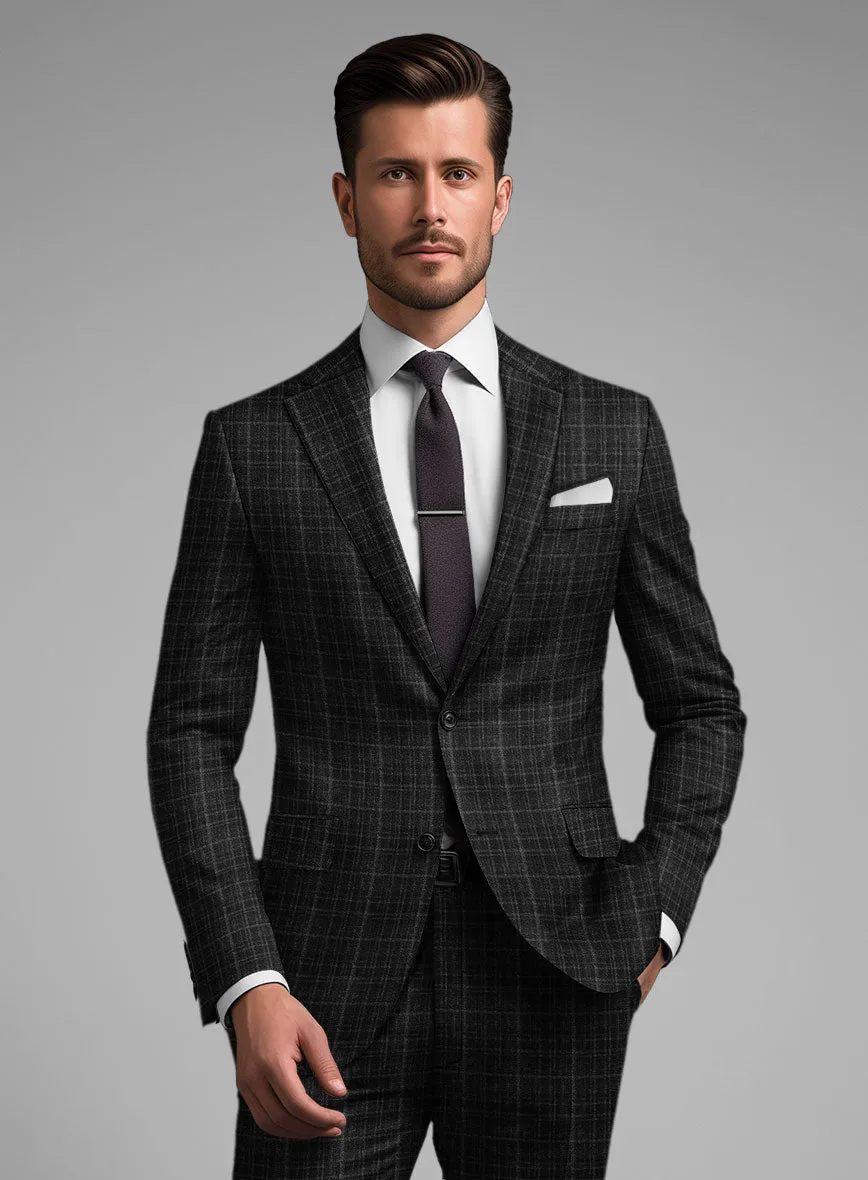Noble Nicolas Black Wool Silk Linen Jacket