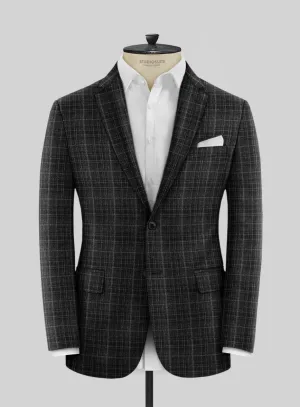 Noble Nicolas Black Wool Silk Linen Jacket