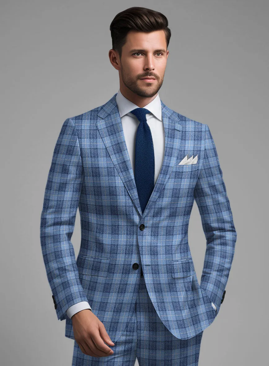 Noble Pilar Blue Wool Silk Linen Jacket
