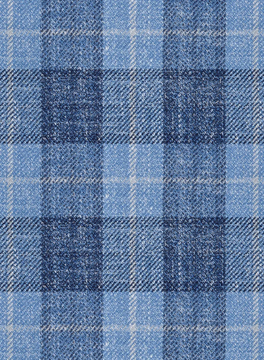 Noble Pilar Blue Wool Silk Linen Jacket