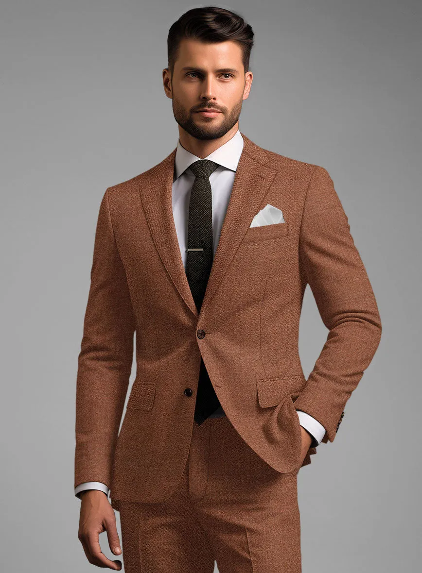 Noble Rust Wool Silk Linen Suit